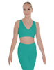 Solid Lycra Crossover Sleeveless Crop Top
