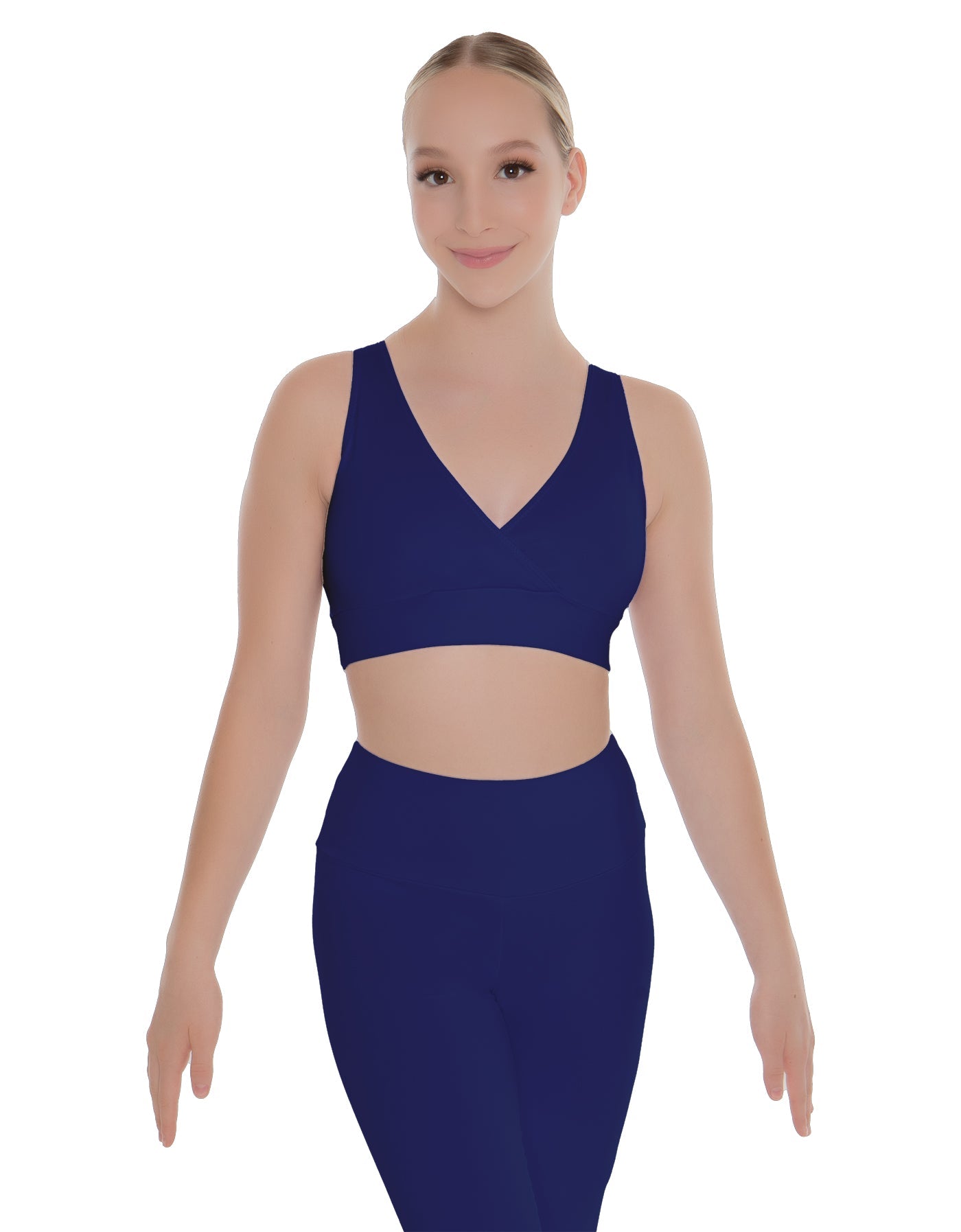 Solid Lycra Crossover Sleeveless Crop Top