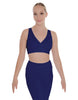 Solid Lycra Crossover Sleeveless Crop Top