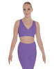 Solid Lycra Crossover Sleeveless Crop Top