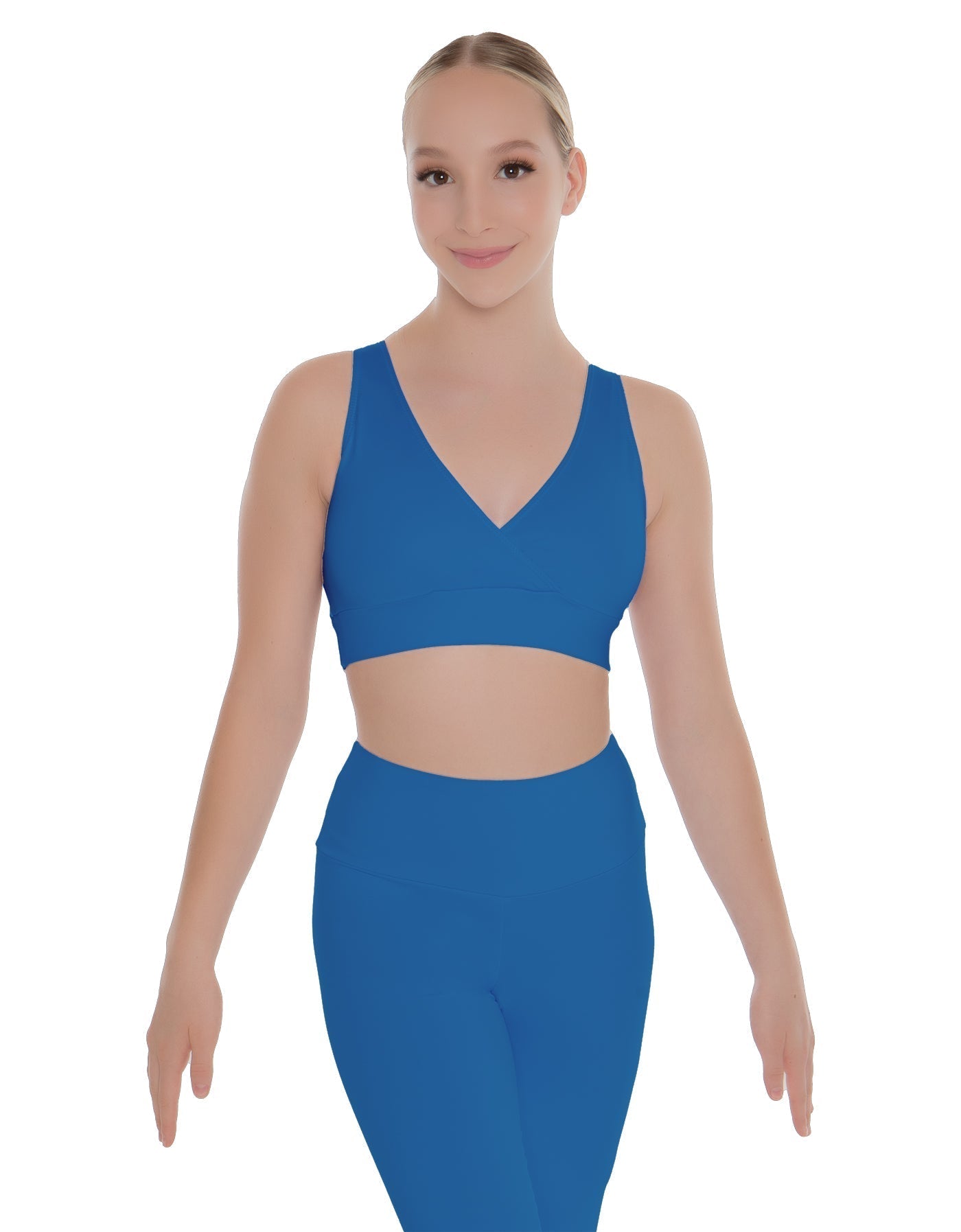 Solid Lycra Crossover Sleeveless Crop Top