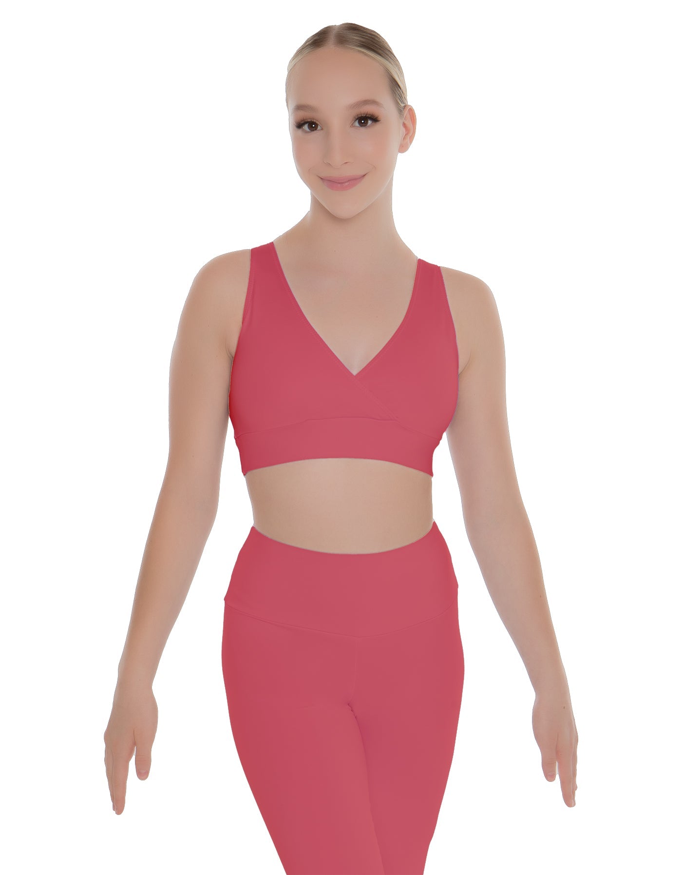 Solid Lycra Crossover Sleeveless Crop Top