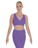Solid Lycra Crossover Sleeveless Crop Top