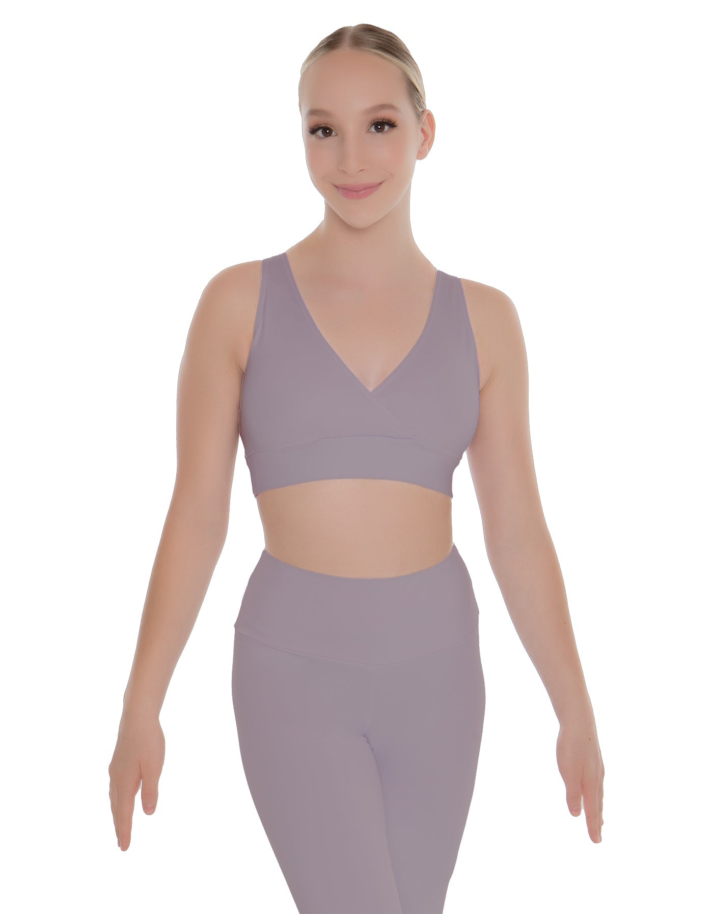 Solid Lycra Crossover Sleeveless Crop Top