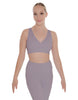 Solid Lycra Crossover Sleeveless Crop Top