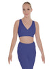 Solid Lycra Crossover Sleeveless Crop Top
