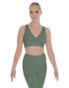 Solid Lycra Crossover Sleeveless Crop Top