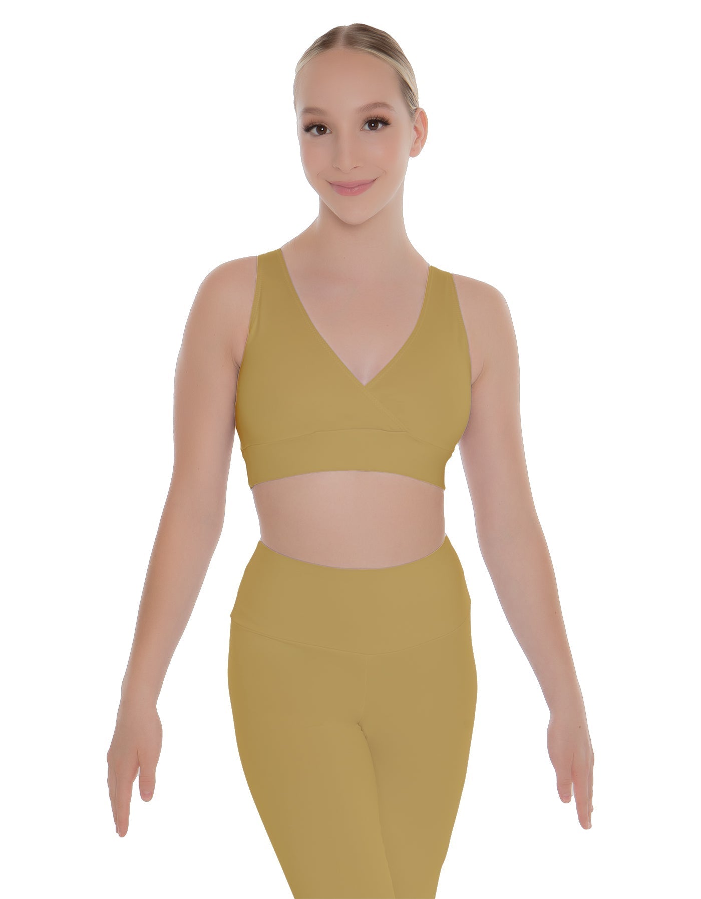 Solid Lycra Crossover Sleeveless Crop Top