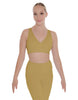 Solid Lycra Crossover Sleeveless Crop Top