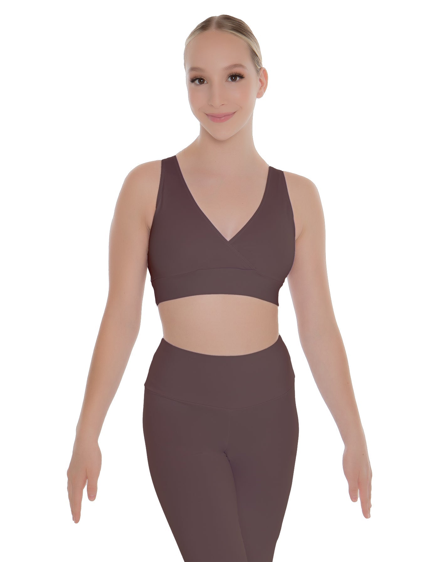 Solid Lycra Crossover Sleeveless Crop Top
