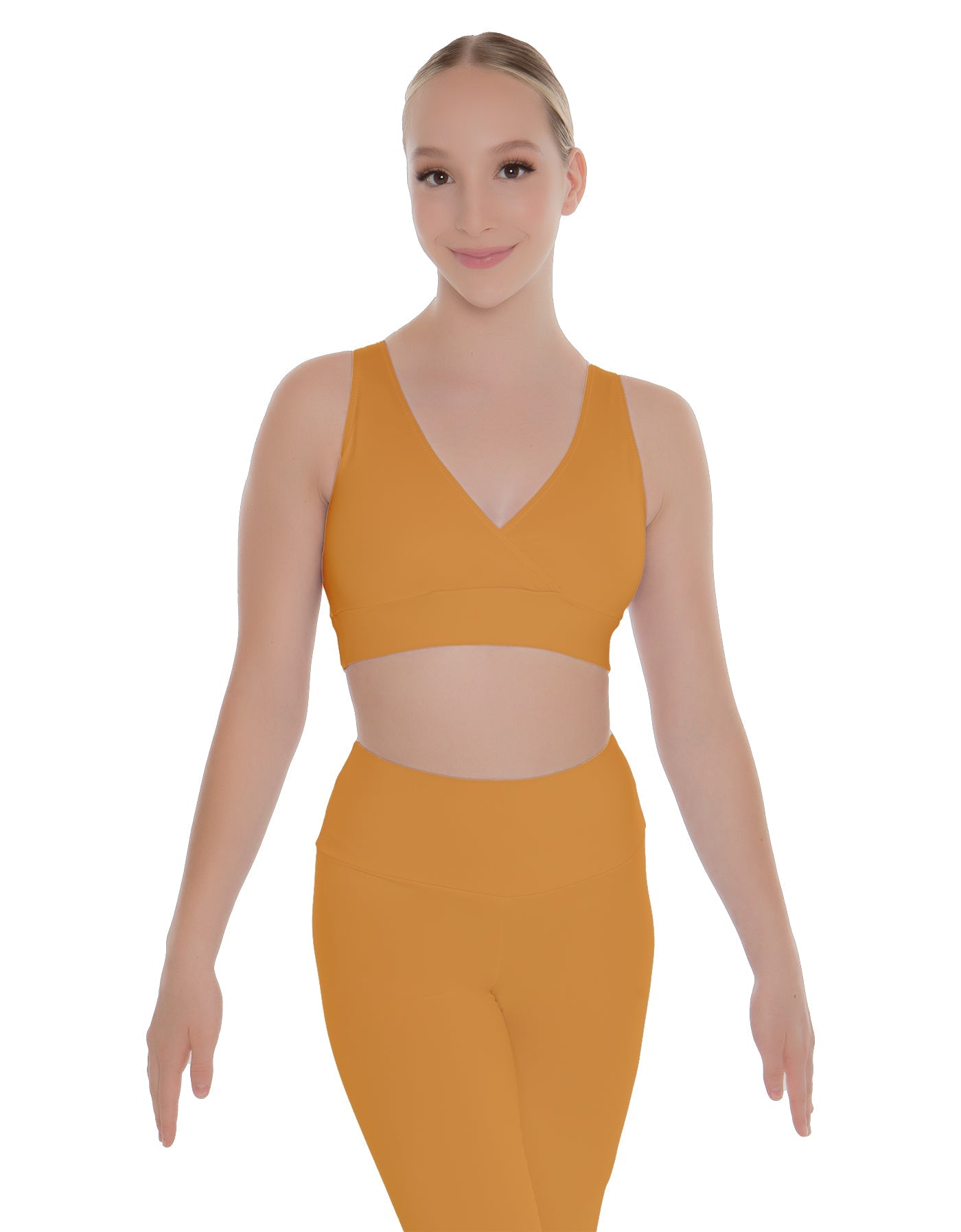 Solid Lycra Crossover Sleeveless Crop Top