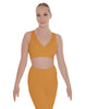 Solid Lycra Crossover Sleeveless Crop Top