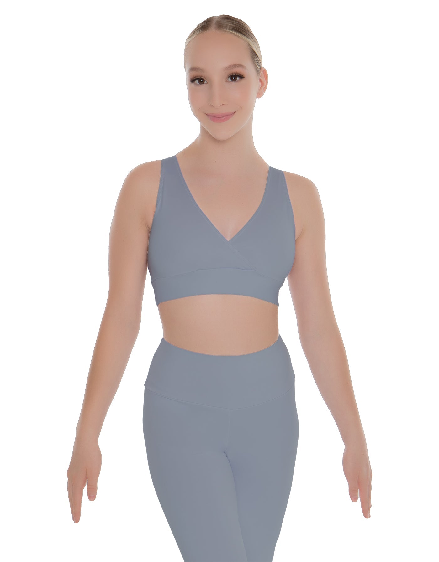 Solid Lycra Crossover Sleeveless Crop Top