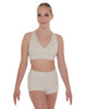 Solid Lycra Crossover Front Back Sleeveless Crop Top