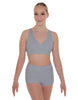 Solid Lycra Crossover Front Back Sleeveless Crop Top