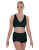 Solid Lycra Crossover Front Back Sleeveless Crop Top