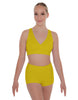 Solid Lycra Crossover Front Back Sleeveless Crop Top