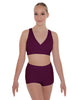 Solid Lycra Crossover Front Back Sleeveless Crop Top
