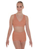 Solid Lycra Crossover Front Back Sleeveless Crop Top