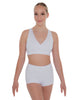 Solid Lycra Crossover Front Back Sleeveless Crop Top