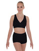 Solid Lycra Crossover Front Back Sleeveless Crop Top