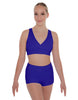 Solid Lycra Crossover Front Back Sleeveless Crop Top