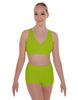 Solid Lycra Crossover Front Back Sleeveless Crop Top