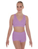 Solid Lycra Crossover Front Back Sleeveless Crop Top
