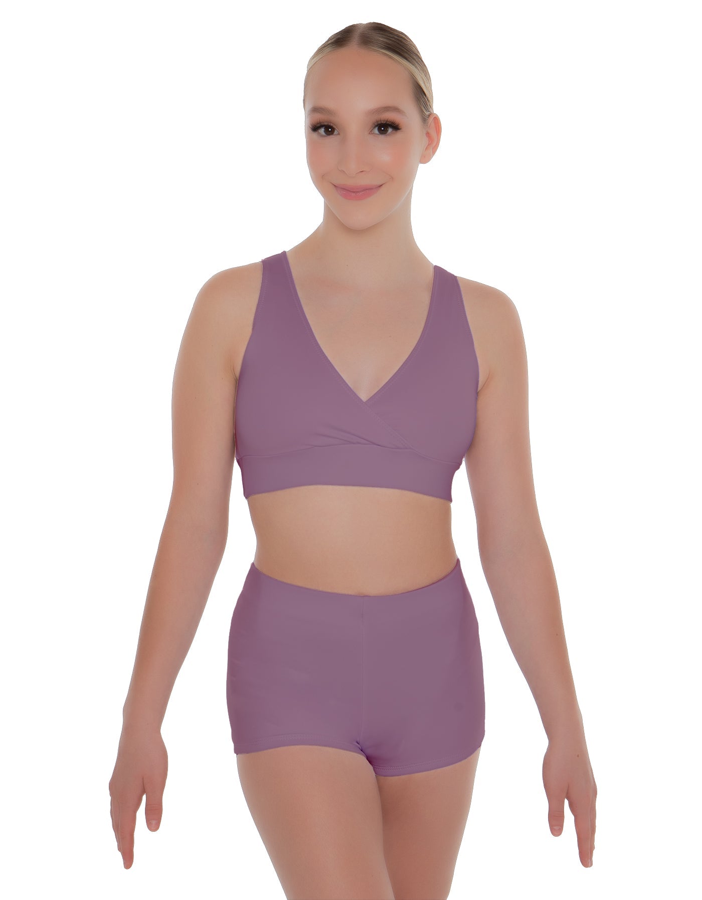 Solid Lycra Crossover Front Back Sleeveless Crop Top
