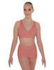 Solid Lycra Crossover Front Back Sleeveless Crop Top