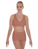 Solid Lycra Crossover Front Back Sleeveless Crop Top