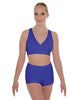 Solid Lycra Crossover Front Back Sleeveless Crop Top