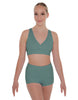 Solid Lycra Crossover Front Back Sleeveless Crop Top