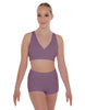Solid Lycra Crossover Front Back Sleeveless Crop Top