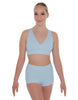 Solid Lycra Crossover Front Back Sleeveless Crop Top