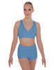 Solid Lycra Crossover Front Back Sleeveless Crop Top