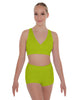 Solid Lycra Crossover Front Back Sleeveless Crop Top
