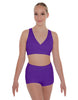 Solid Lycra Crossover Front Back Sleeveless Crop Top