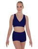 Solid Lycra Crossover Front Back Sleeveless Crop Top