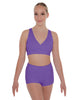 Solid Lycra Crossover Front Back Sleeveless Crop Top