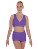 Solid Lycra Crossover Front Back Sleeveless Crop Top