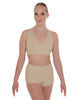 Solid Lycra Crossover Front Back Sleeveless Crop Top