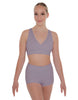 Solid Lycra Crossover Front Back Sleeveless Crop Top