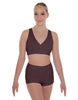 Solid Lycra Crossover Front Back Sleeveless Crop Top