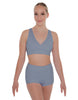 Solid Lycra Crossover Front Back Sleeveless Crop Top