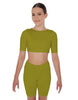 Solid Lycra Short Sleeve Crop Top
