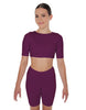 Solid Lycra Short Sleeve Crop Top