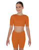 Solid Lycra Short Sleeve Crop Top