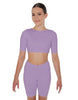 Solid Lycra Short Sleeve Crop Top