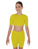 Solid Lycra Short Sleeve Crop Top